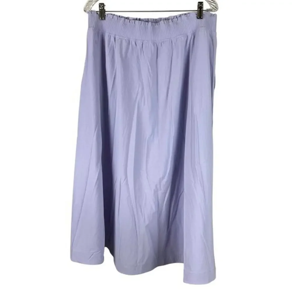 Lululemon Stretch Woven Ruffle-Waist Midi Skirt Lavender Frost XL NWT‎